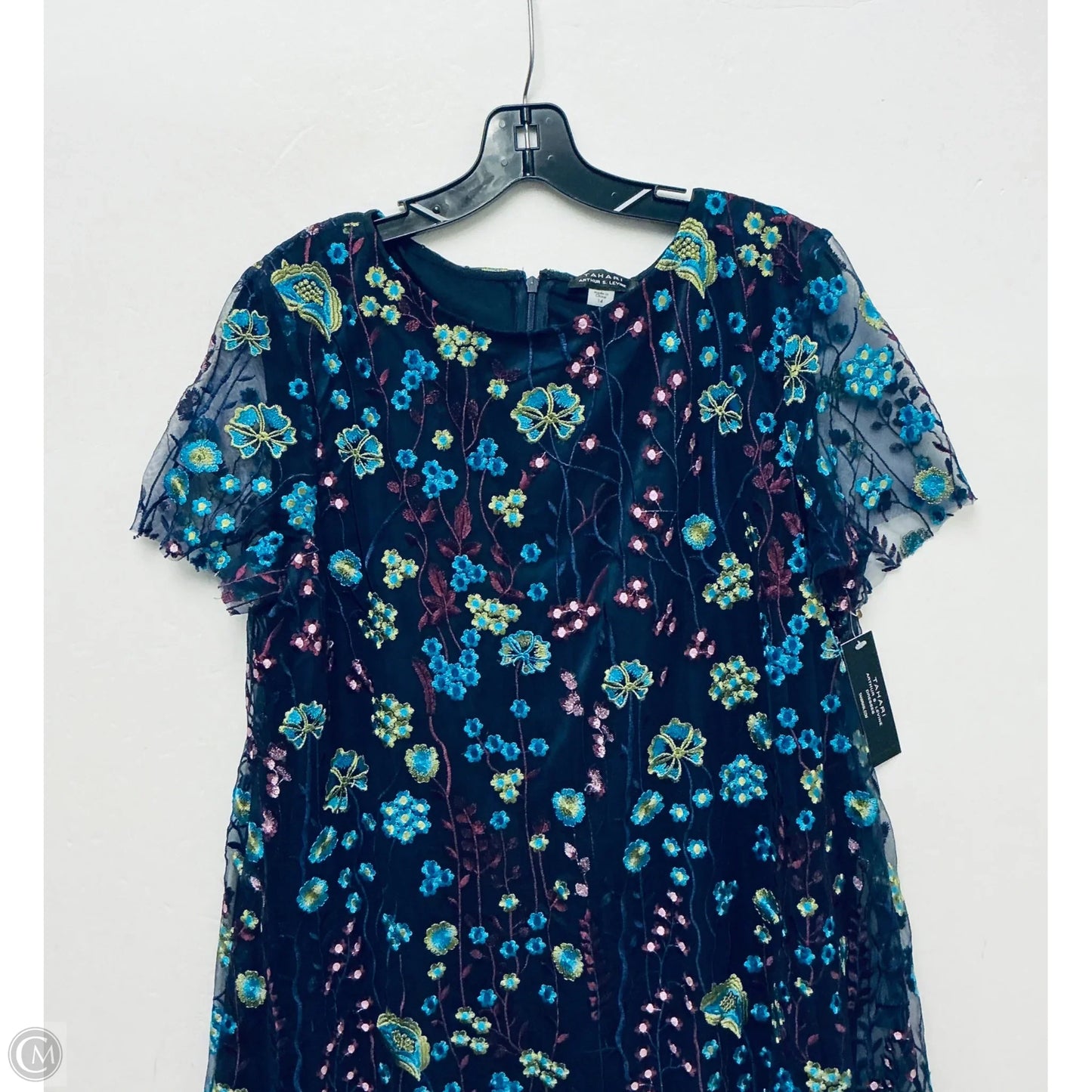 Dress Party Short By Tahari By Arthur Levine In Floral Print, Size: Xl