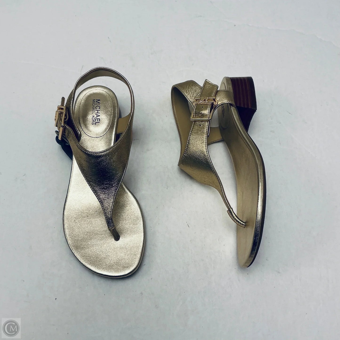 Sandals Designer By Michael Kors In Gold, Size: 6