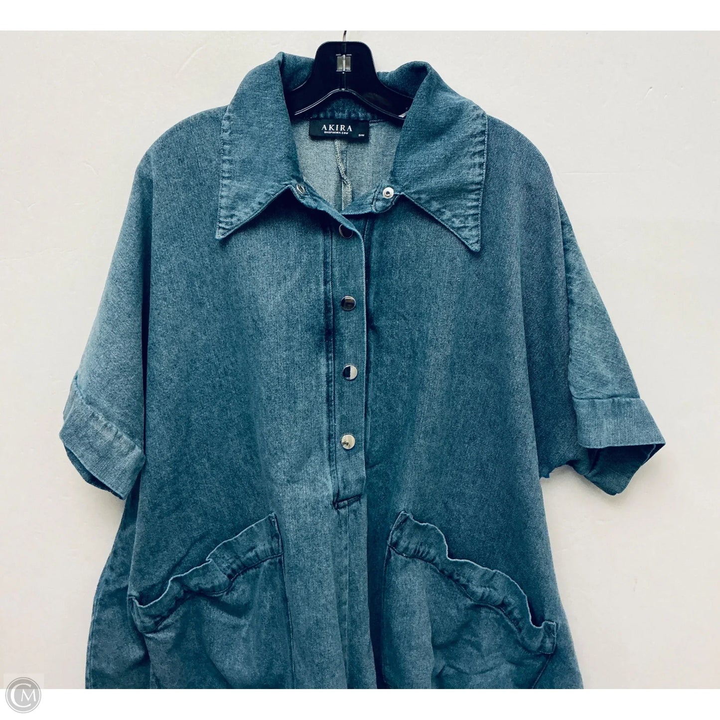 Romper By Akira In Blue Denim, Size: M