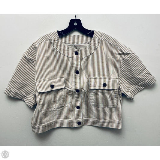 Jacket Shirt By Loft In Striped Pattern, Size: Xl