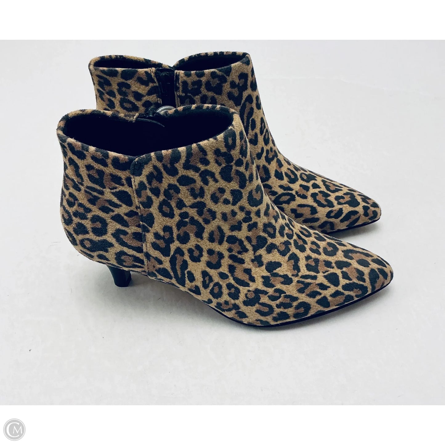 Boots Ankle Heels By Clarks In Animal Print, Size: 5.5