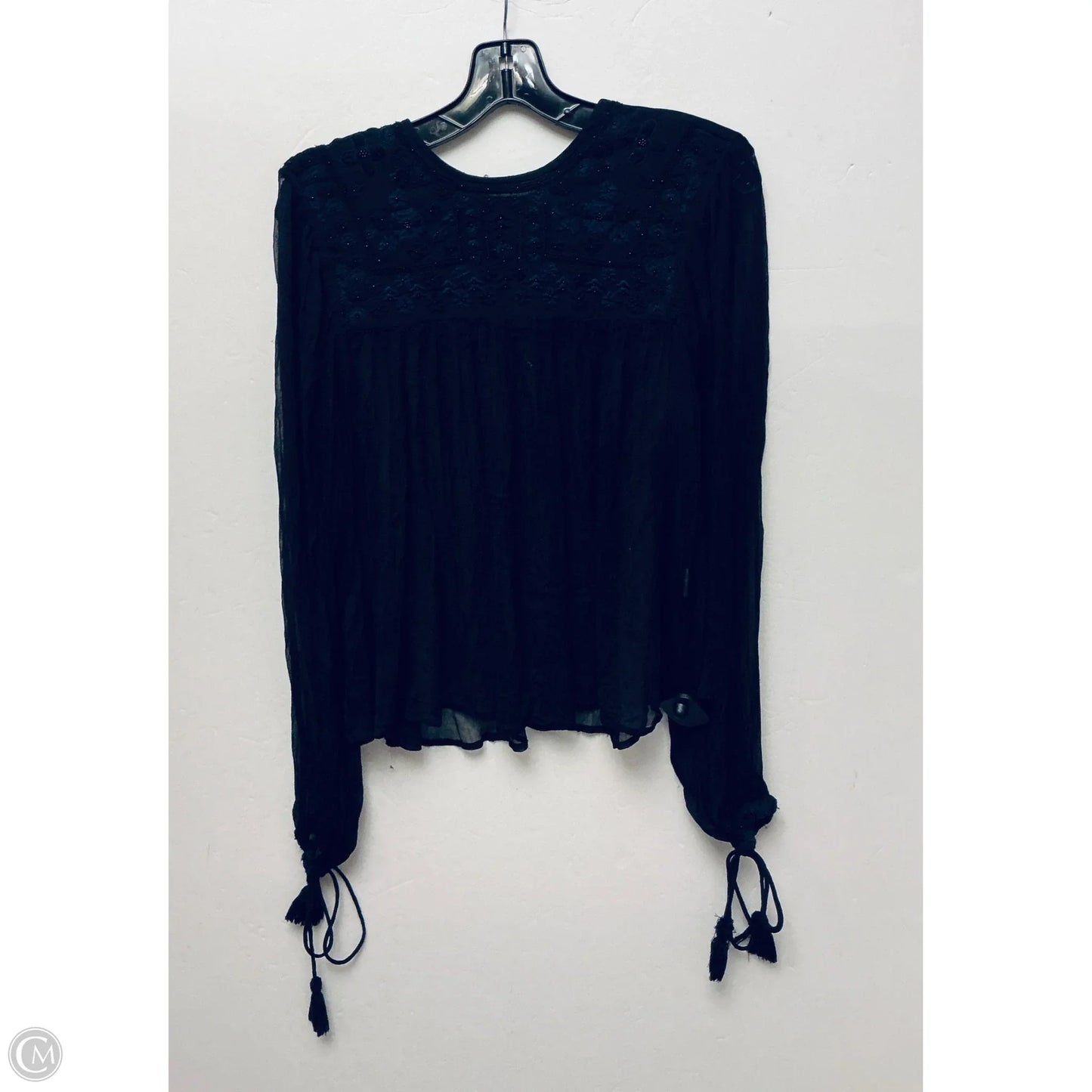 Top Long Sleeve By Free People In Black, Size: S