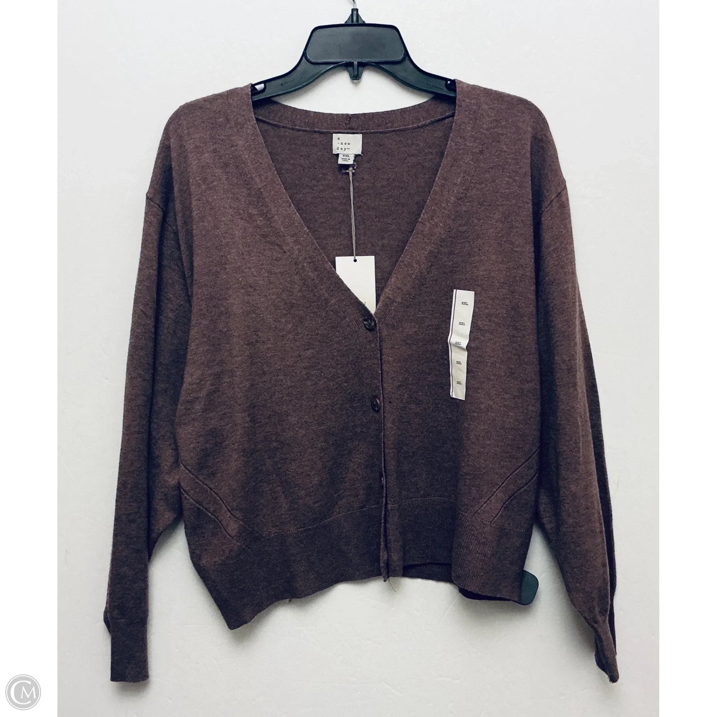 Sweater Cardigan By A New Day In Brown, Size: Xxl