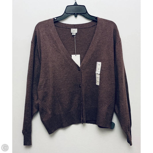 Sweater Cardigan By A New Day In Brown, Size: Xxl