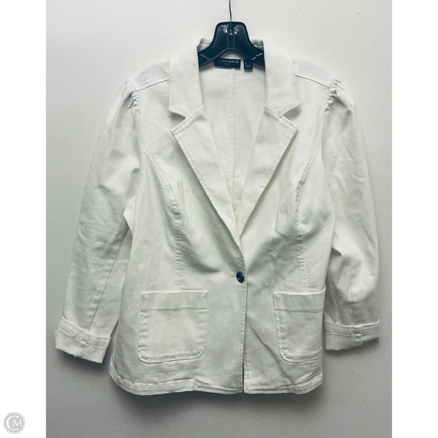 Jacket Denim By Susan Graver In White, Size: 1x