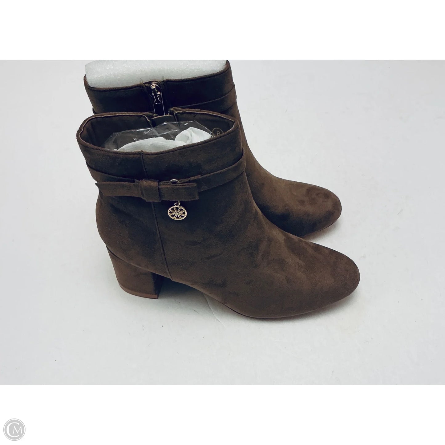 Boots Ankle Heels By Clothes Mentor In Brown, Size: 8