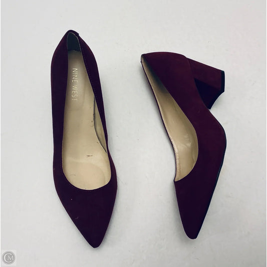 Shoes Heels Block By Nine West In Purple, Size: 6.5