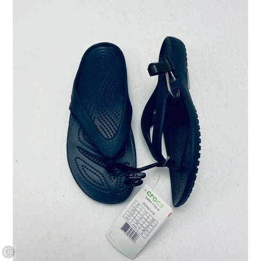 Sandals Flip Flops By Crocs In Navy-colored, Size: 7