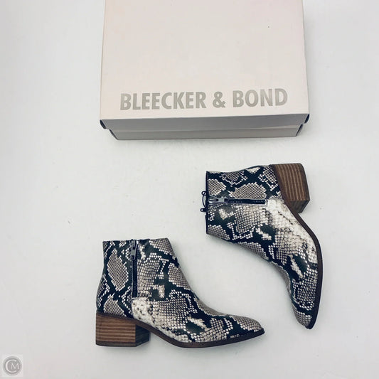 Boots Ankle Heels By Bleecker & Bond In Snakeskin Print, Size: 7.5