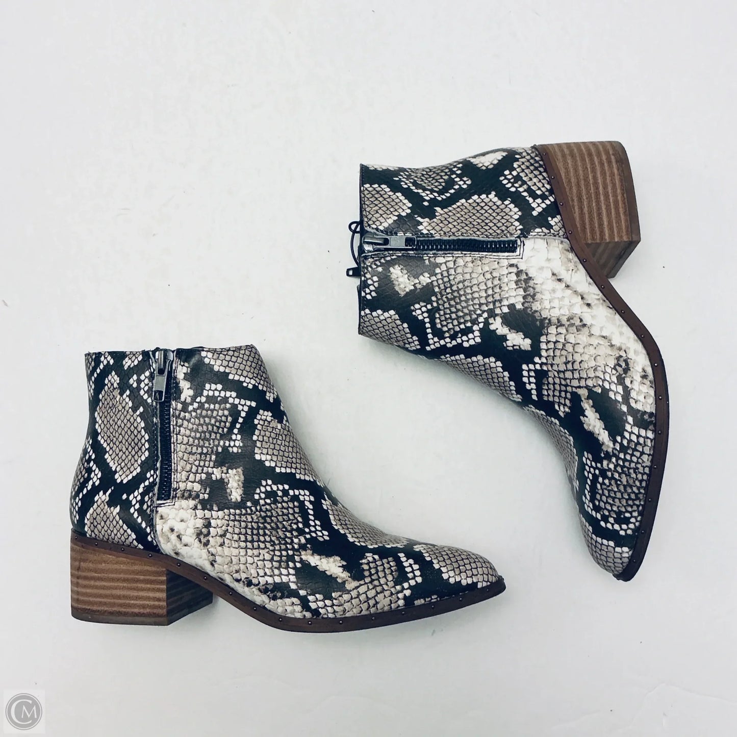 Boots Ankle Heels By Bleecker & Bond In Snakeskin Print, Size: 7.5
