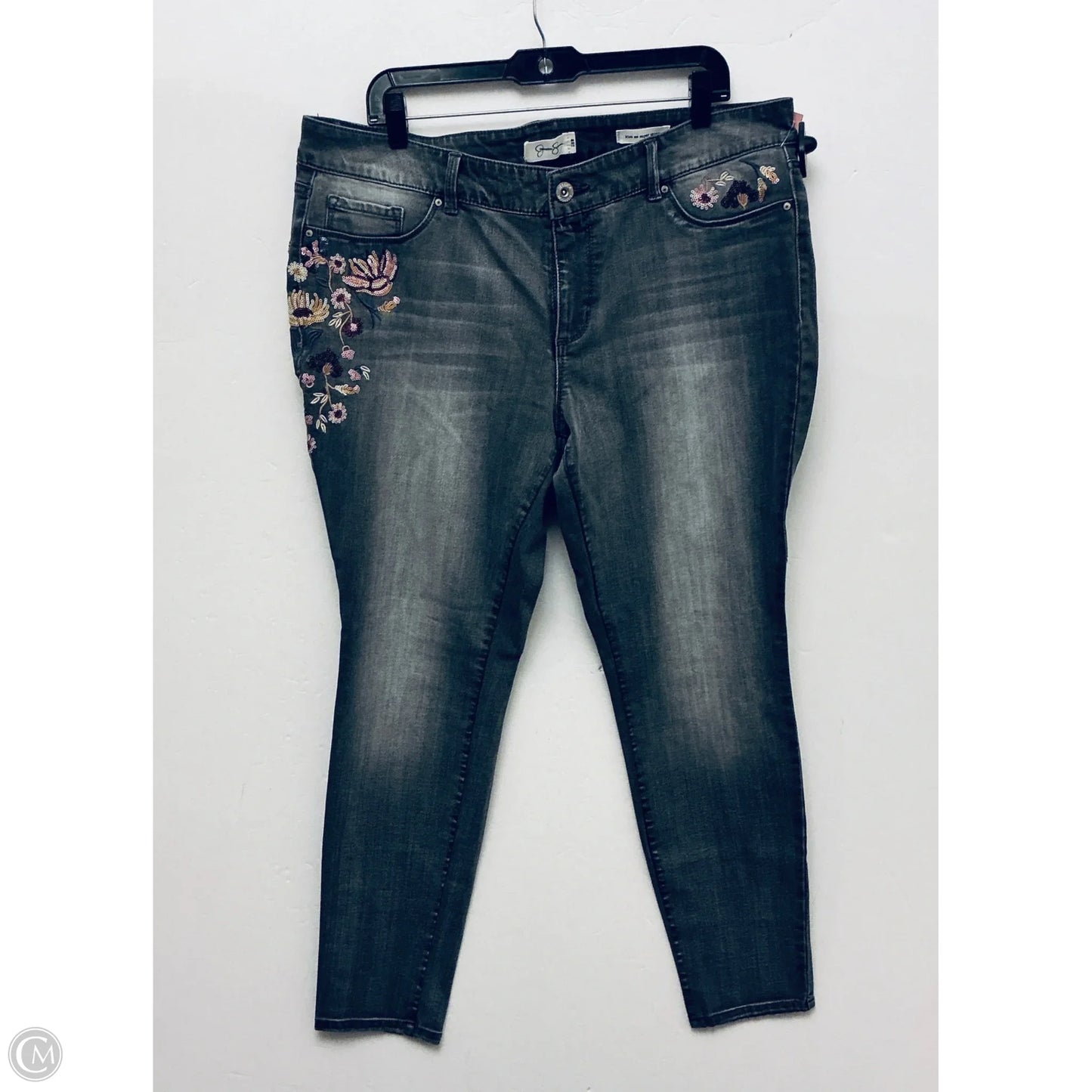 Jeans Skinny By Jessica Simpson In Grey, Size: 18