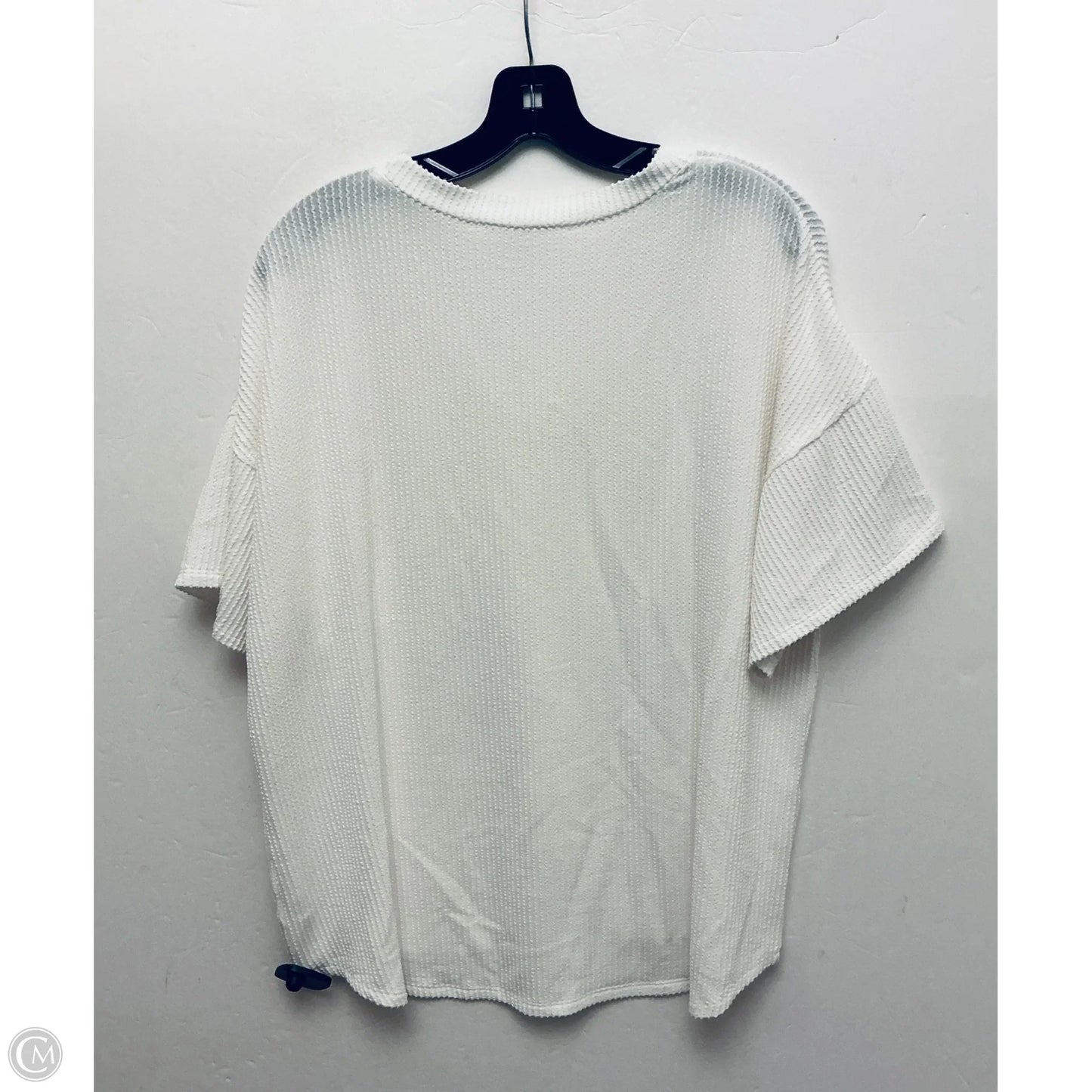 Top Short Sleeve By Ee Some In White, Size: L