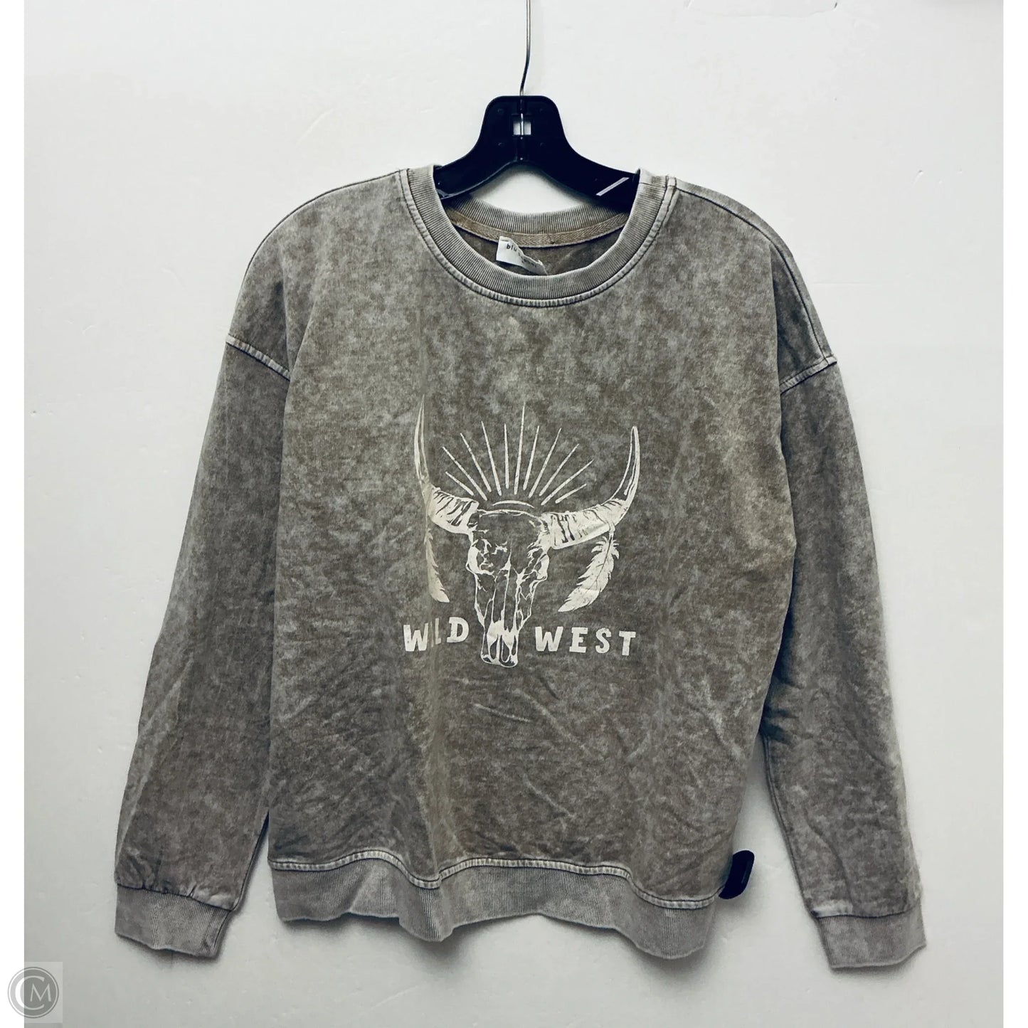 Sweatshirt Crewneck By Blu Pepper In Brown, Size: M