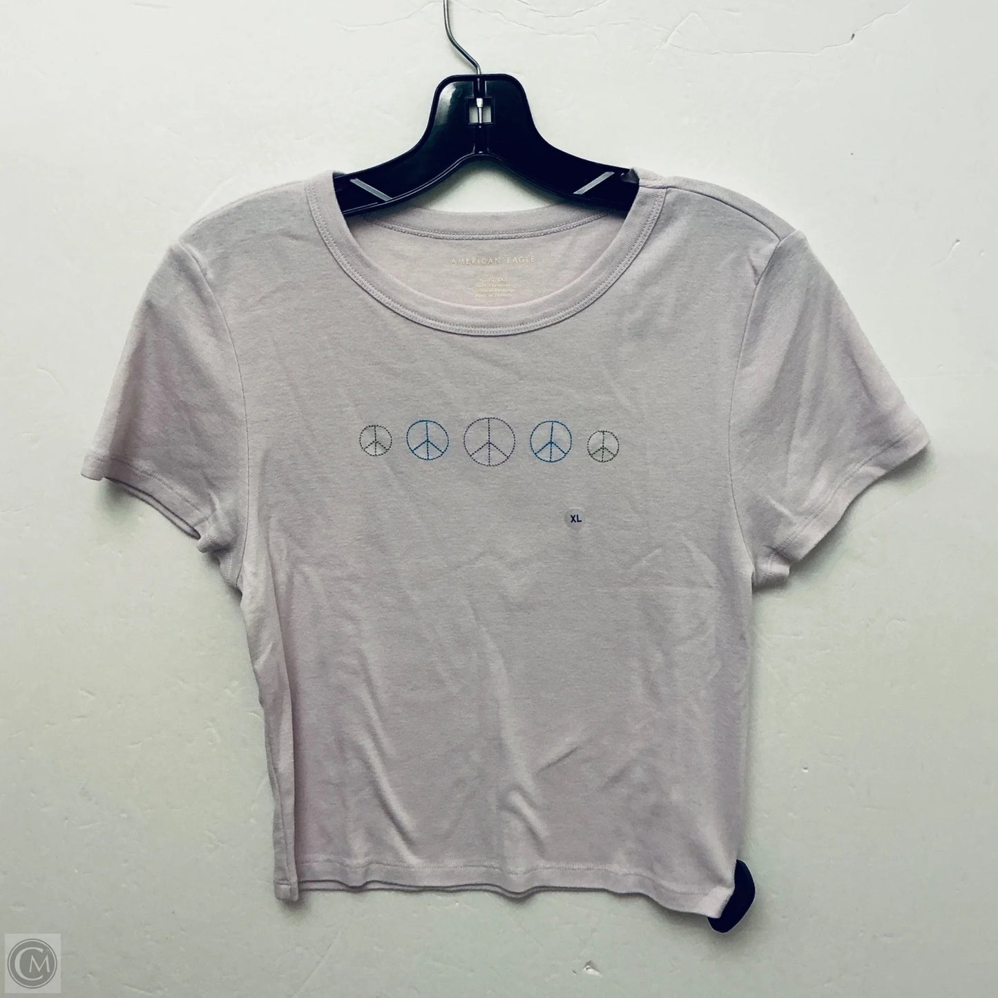Top Short Sleeve Basic By American Eagle In Purple, Size: Xl