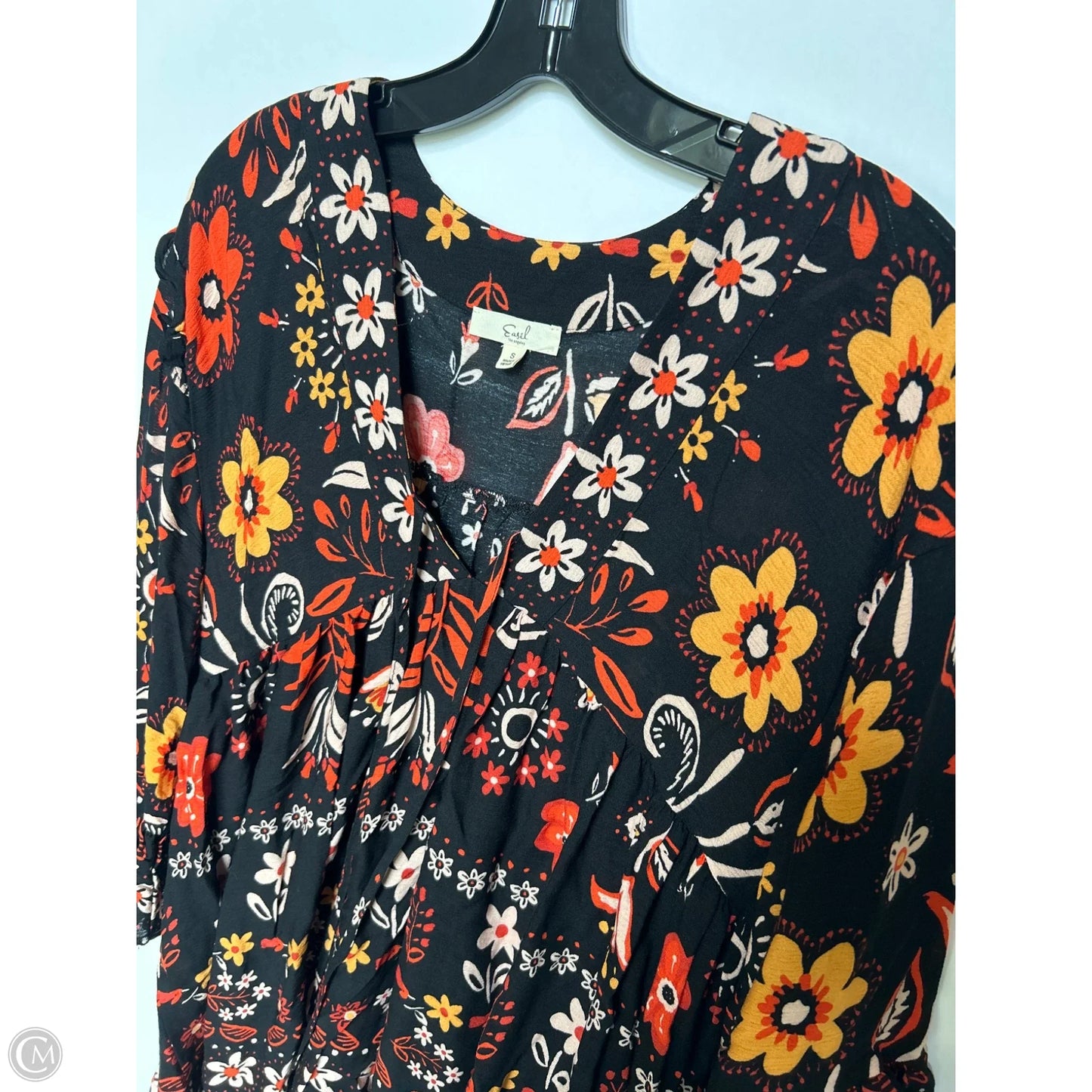 Top Long Sleeve By Easel In Black, Size: S
