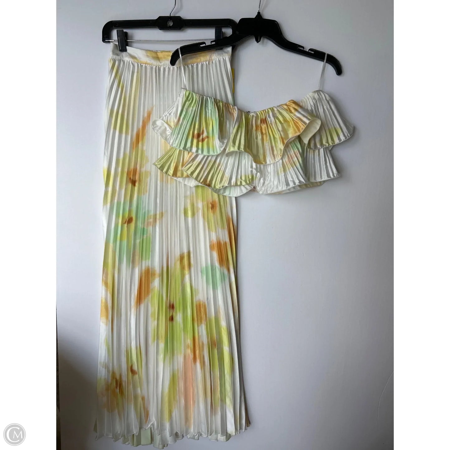 Skirt Set 2pc By Clothes Mentor In Green & White, Size: S