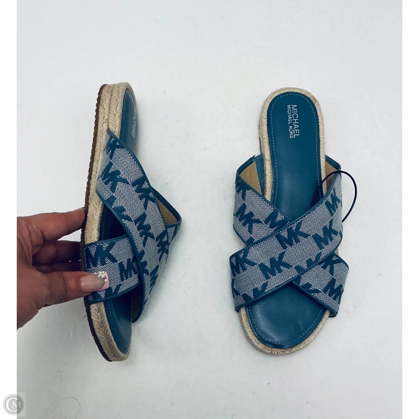 Sandals Flats By Michael By Michael Kors In Blue, Size: 8