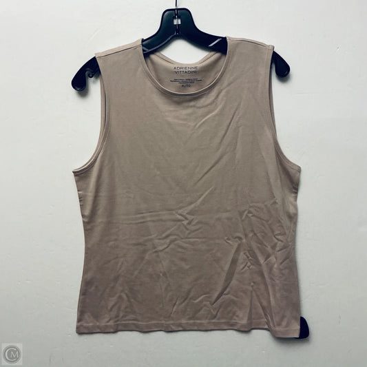 Top Sleeveless Basic By Adrienne Vittadini In Tan, Size: Xl