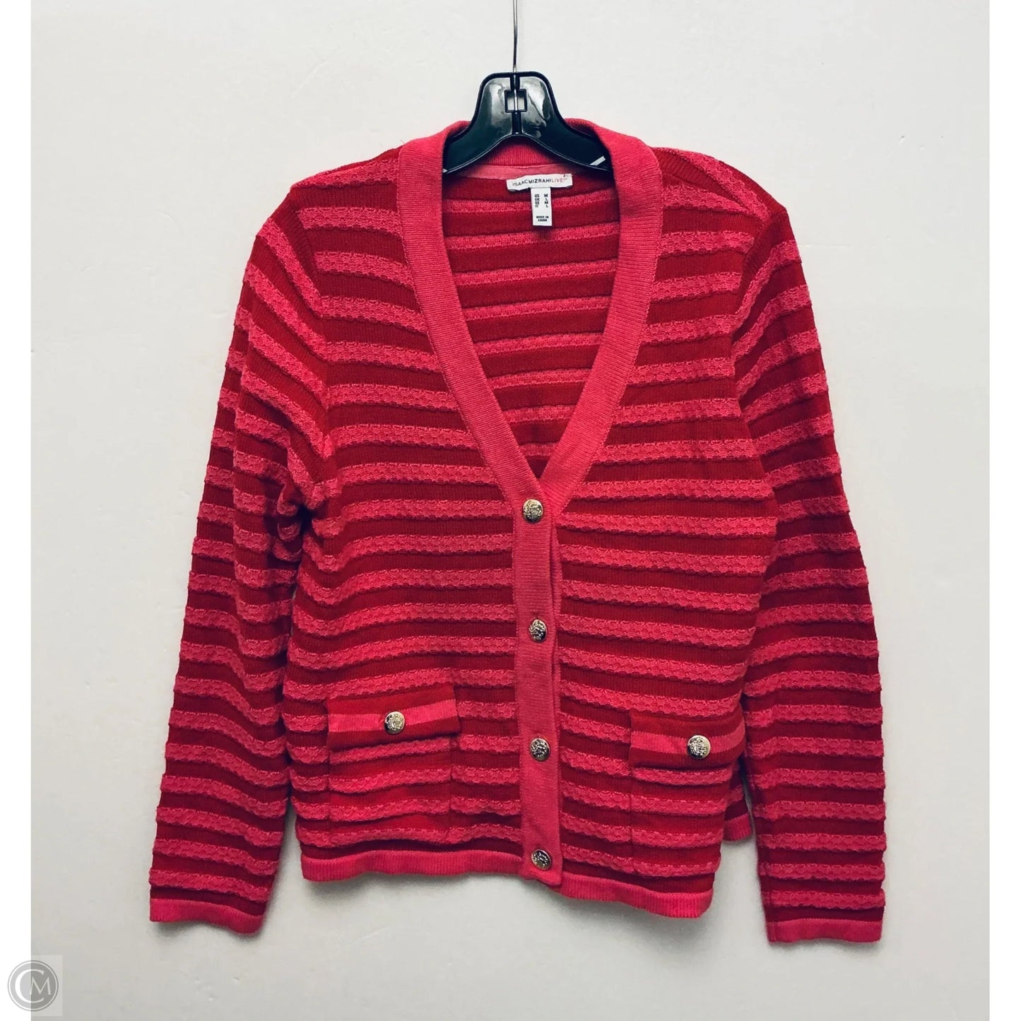 Sweater By Isaac Mizrahi Live Qvc In Pink & Red, Size: M