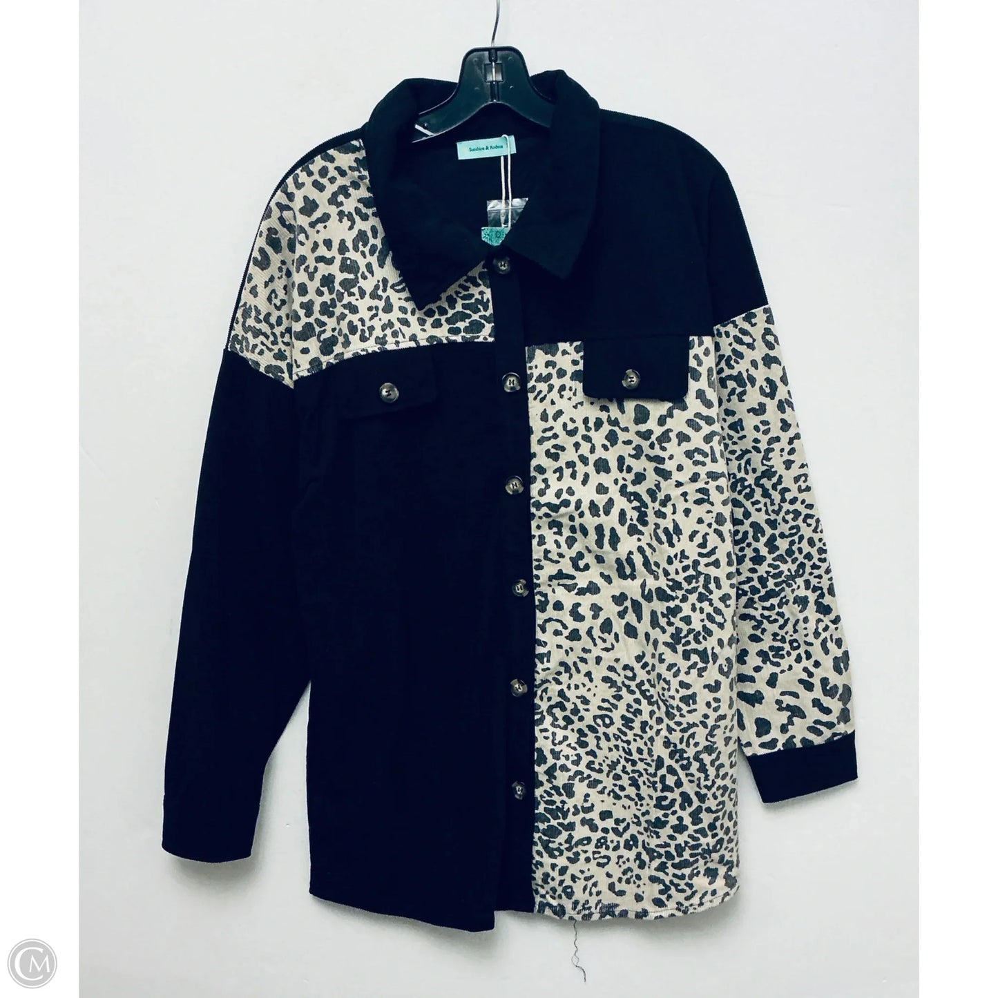 Jacket Shirt By Clothes Mentor In Animal Print, Size: L