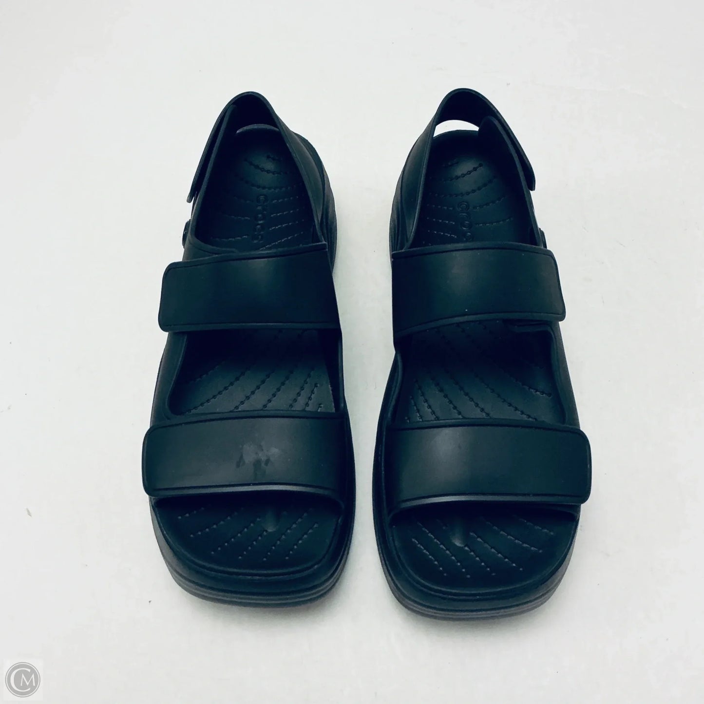Shoes Heels Platform By Crocs In Black, Size: 10