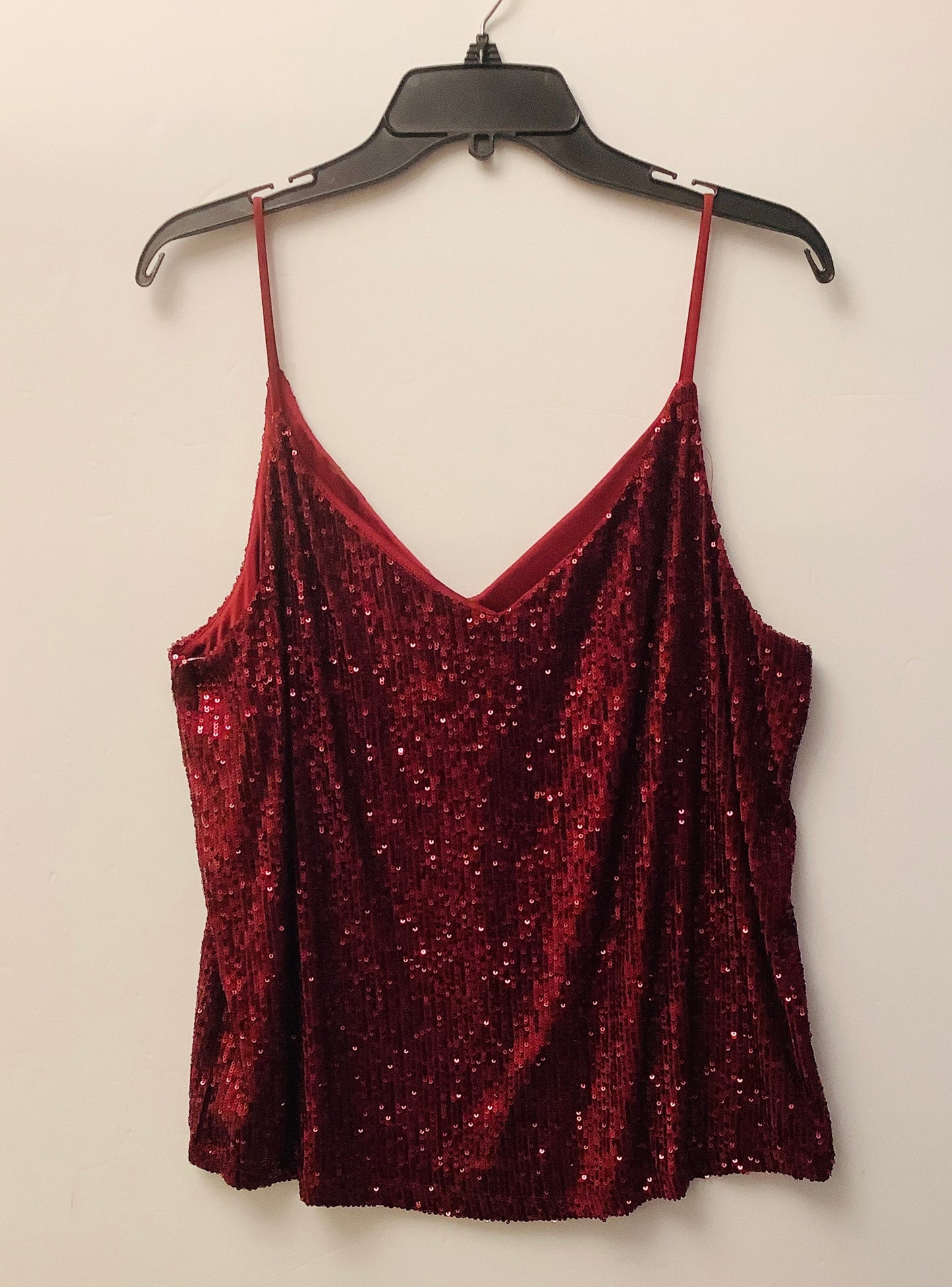 Top Sleeveless By Calvin Klein In Maroon, Size: L