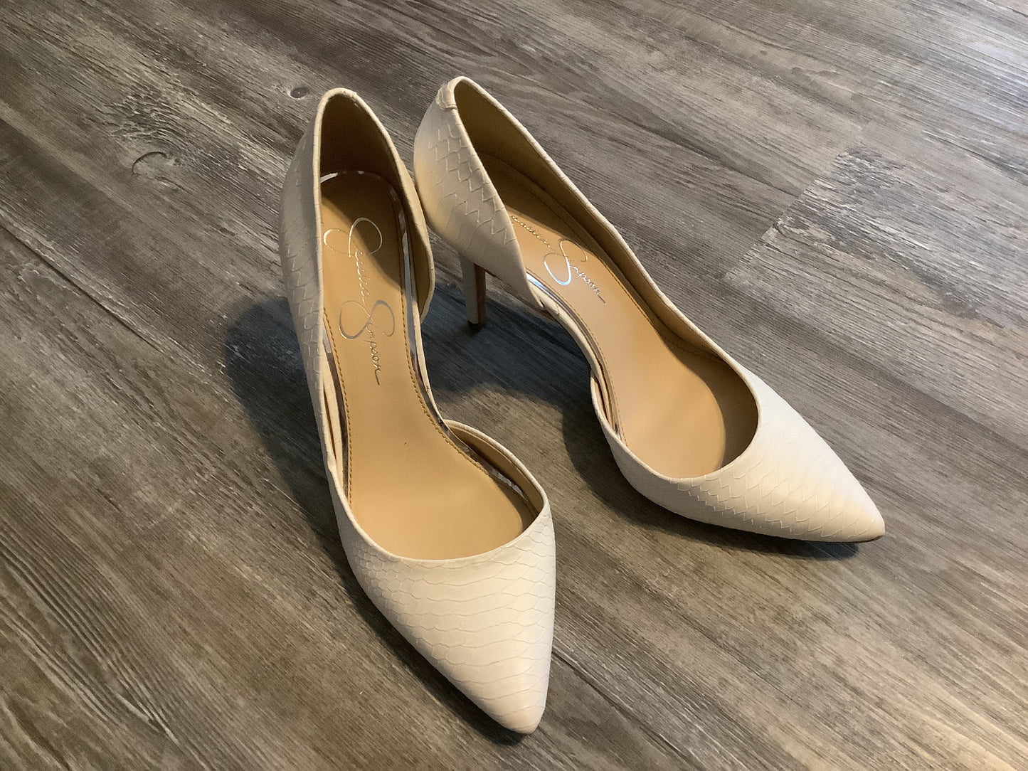 White Shoes Heels Stiletto Jessica Simpson, Size 9