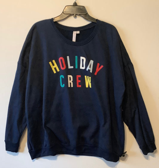 Sweatshirt Crewneck By Clothes Mentor In Navy, Size: 3x