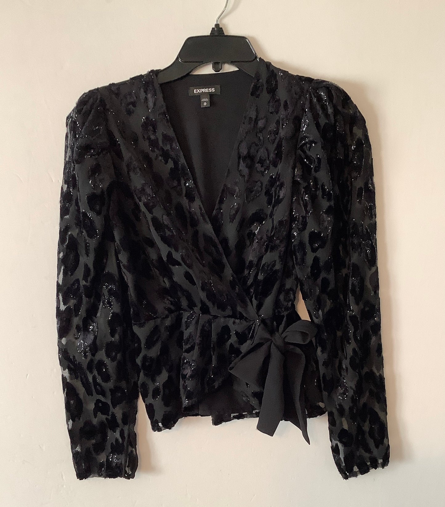 Top Long Sleeve By Express In Black, Size: Xs