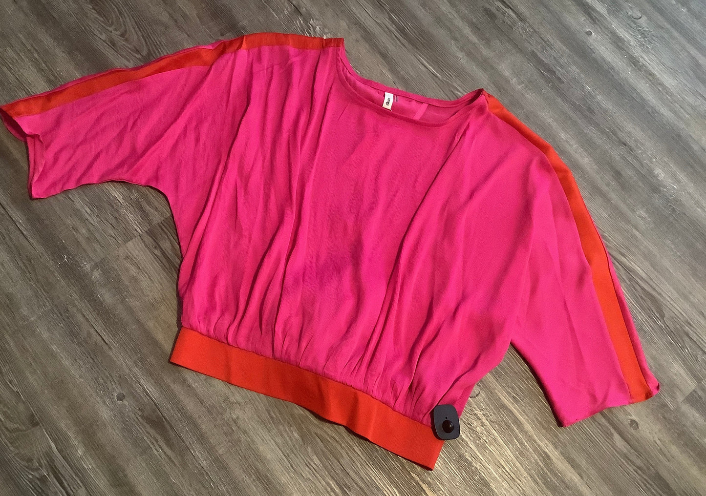 Pink Top Short Sleeve Glam, Size L