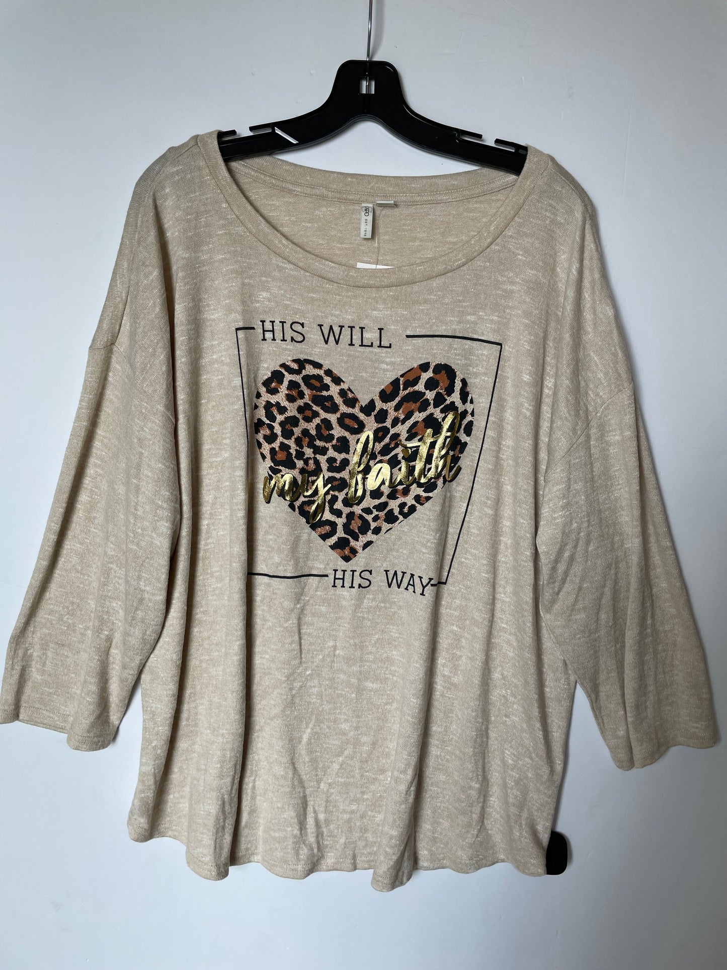 Brown Top Long Sleeve Cato, Size Xl