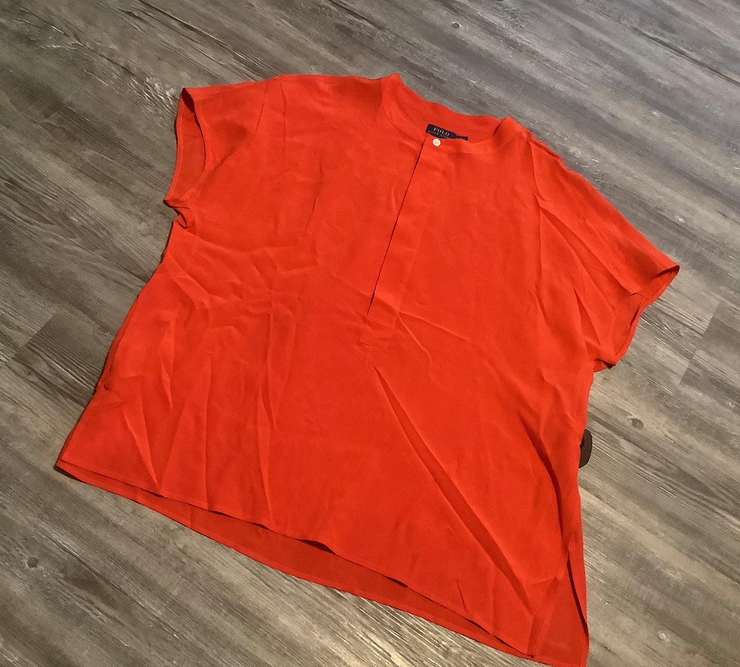 Red Top Short Sleeve Polo Ralph Lauren, Size L