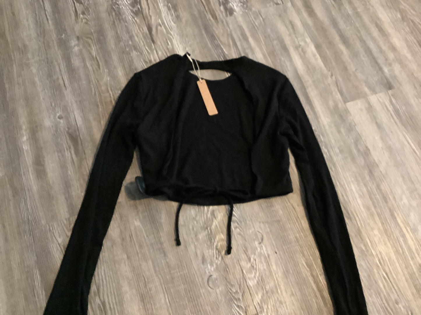 Black Top Long Sleeve Skims, Size L