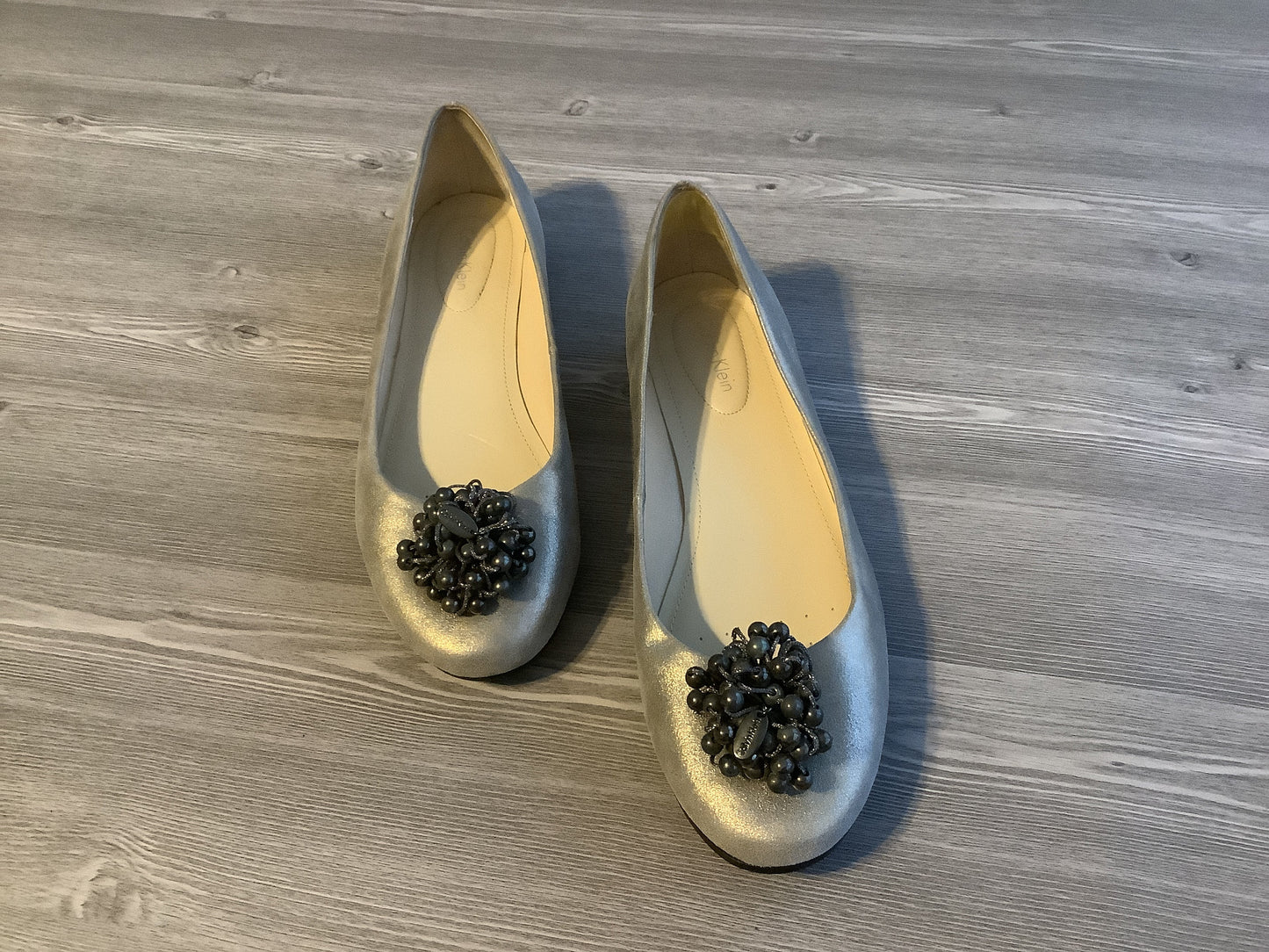 Silver Shoes Flats Calvin Klein, Size 7.5
