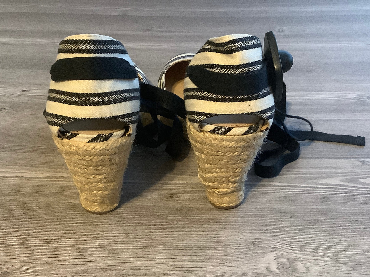 Blue & Cream Sandals Heels Wedge J. Crew, Size 8.5