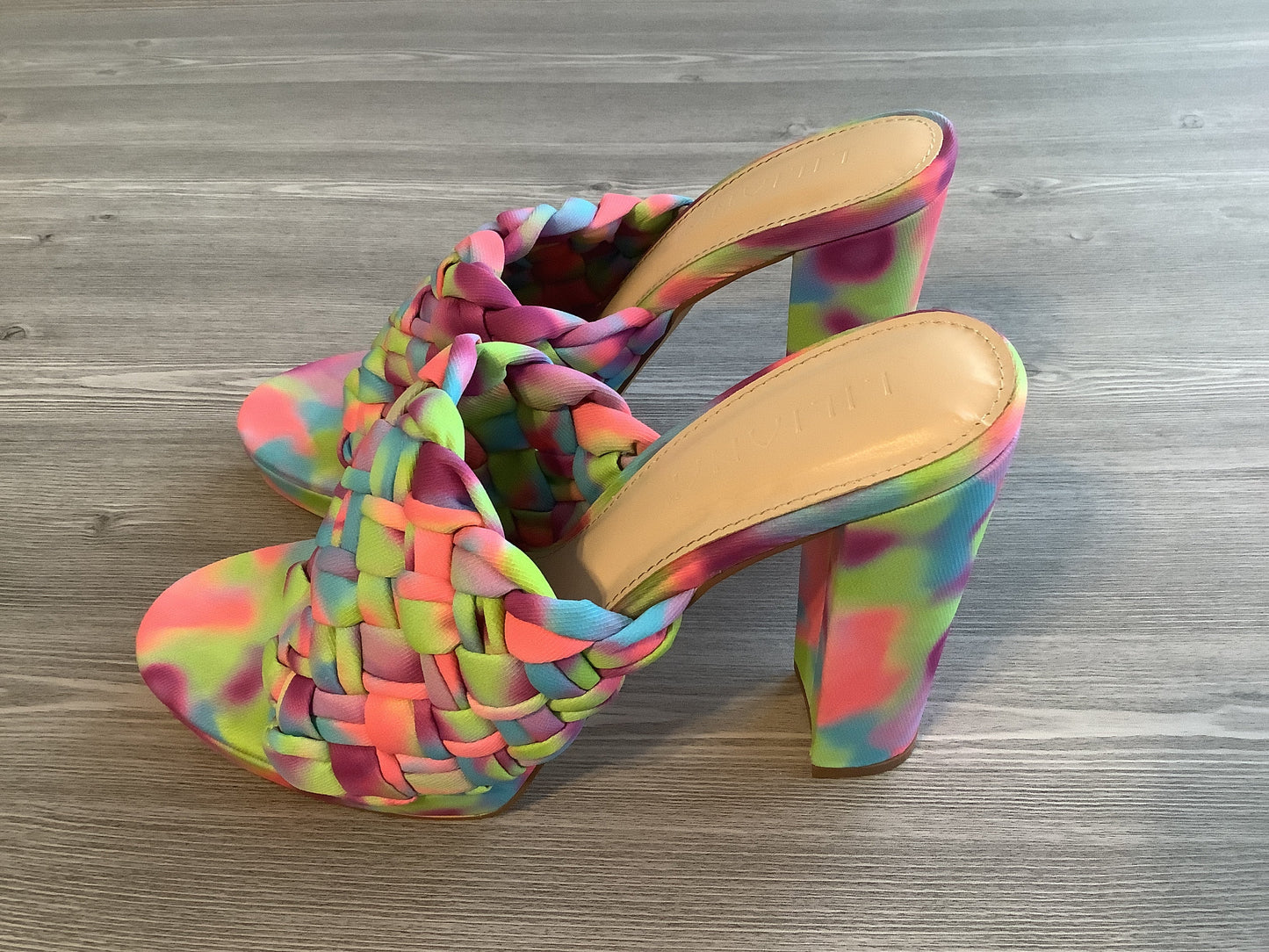 Multi-colored Shoes Heels Block Liliana, Size 8.5