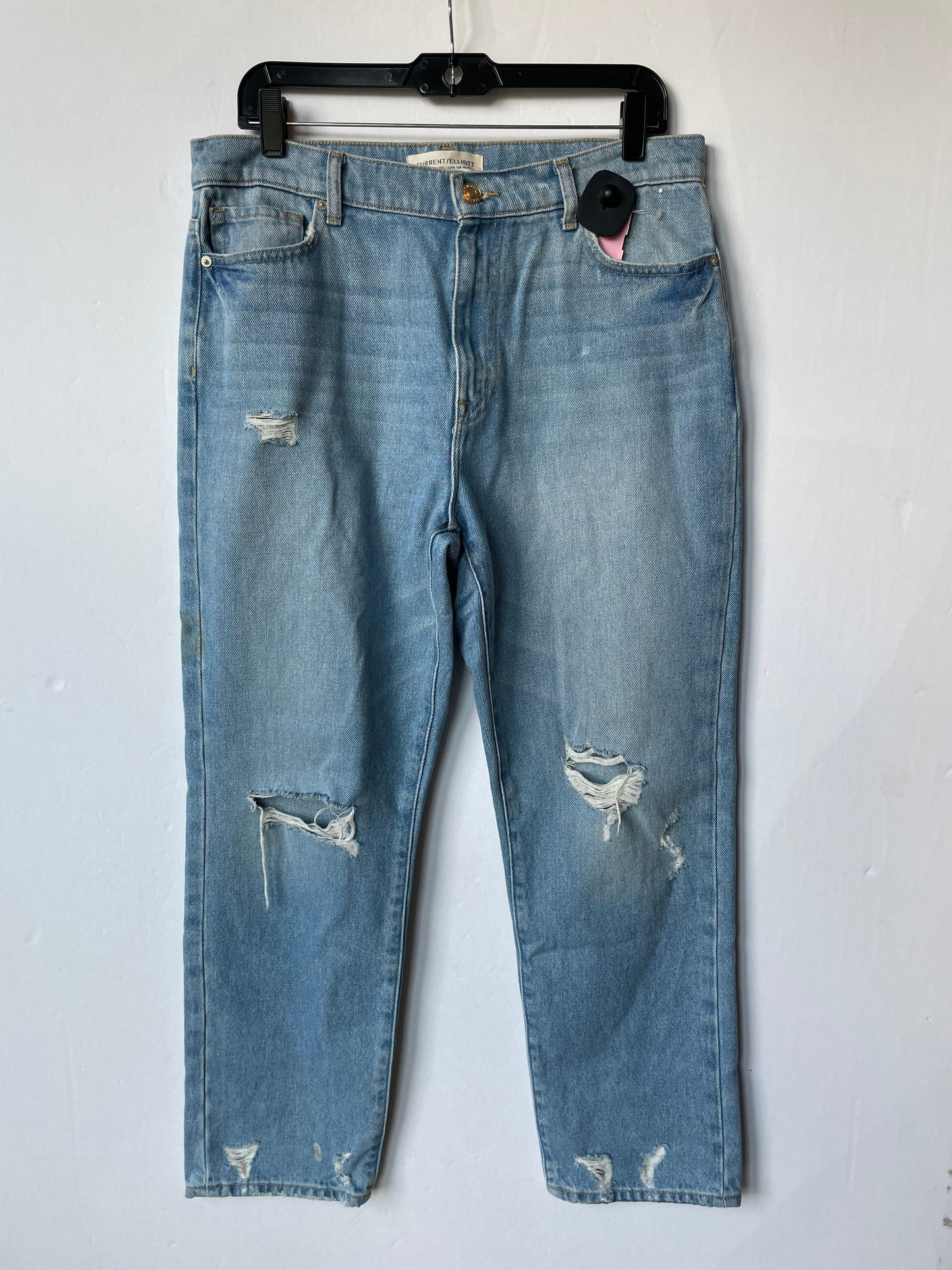 Jeans Straight By Current Elliott In Blue, Size: 10