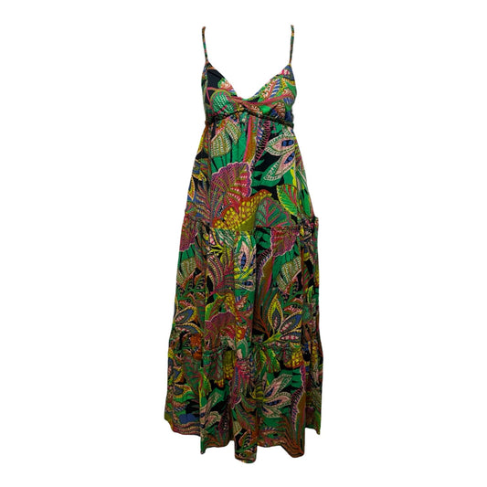 Tropical Print Tiered Maxi Dress By Gianni Bini In Multi-colored, Size: XS