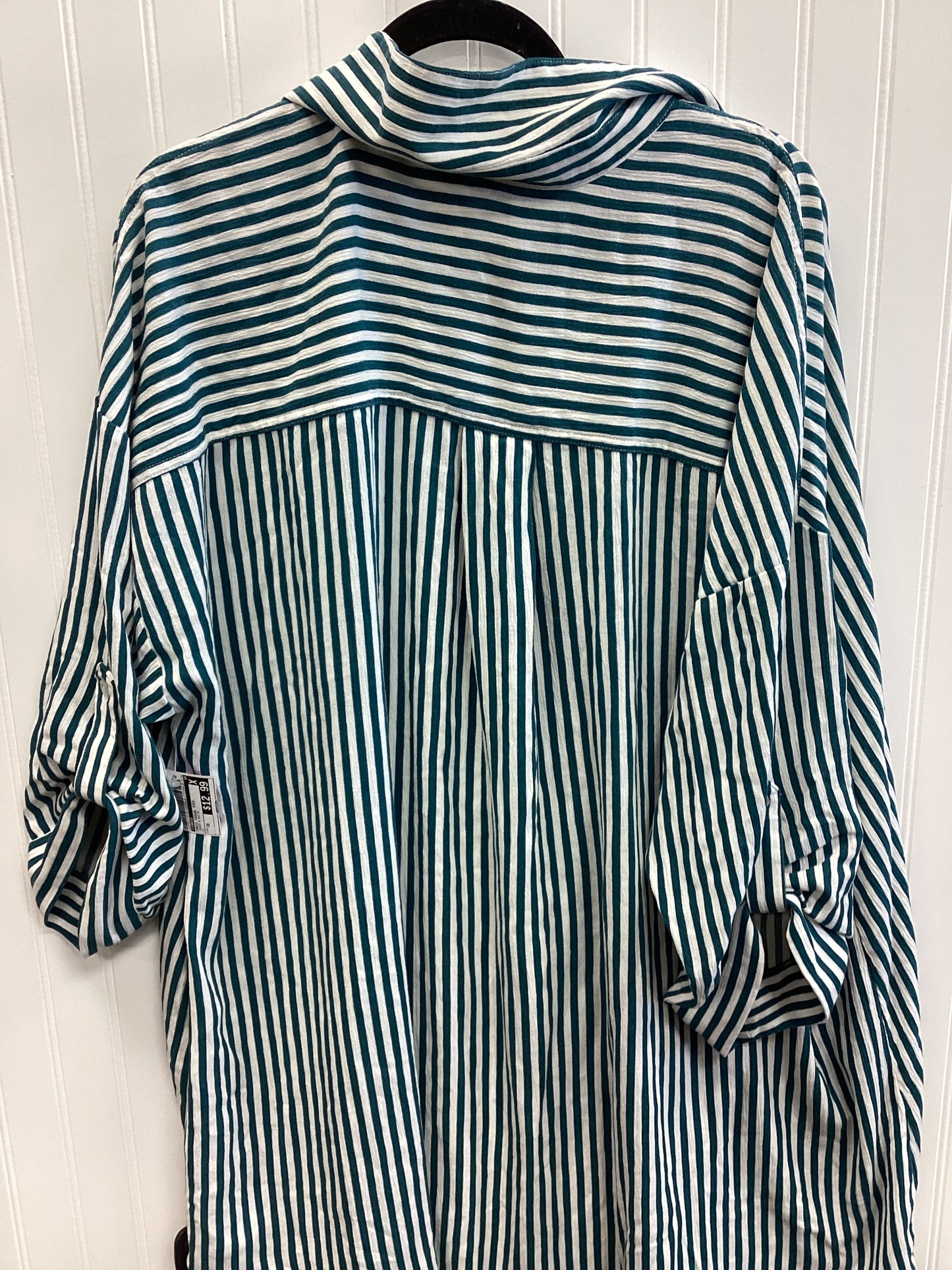 Dress Casual Midi By Torrid In Green & White, Size:3