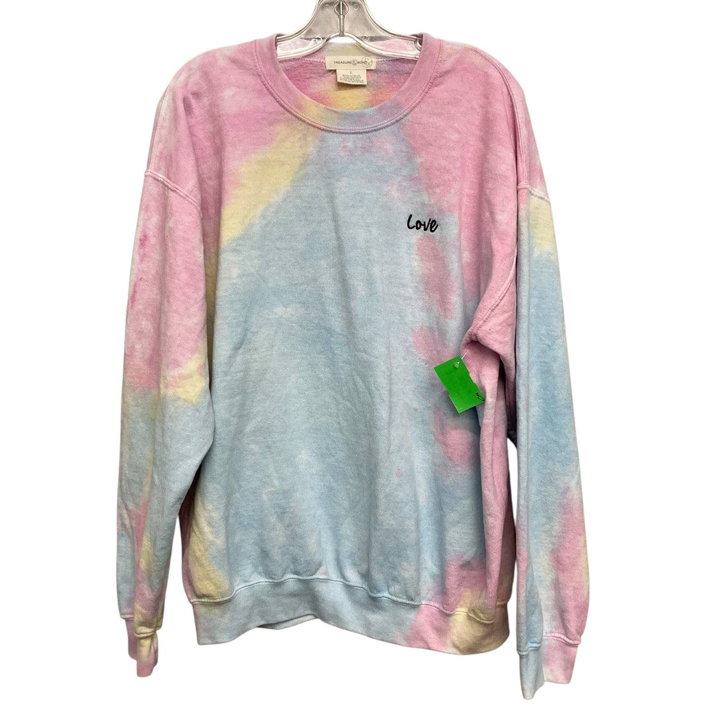 Sweatshirt Crewneck By Treasure And Bond In Tie Dye Print, Size:L