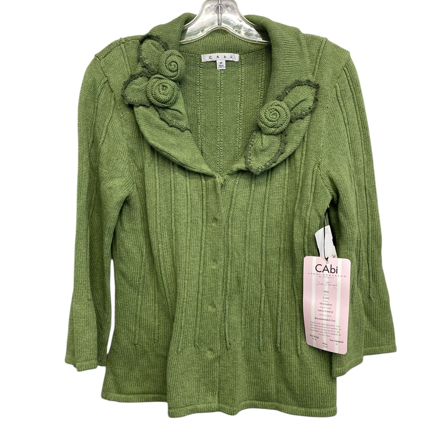 Sweater Cardigan By Cabi In Green, Size:M