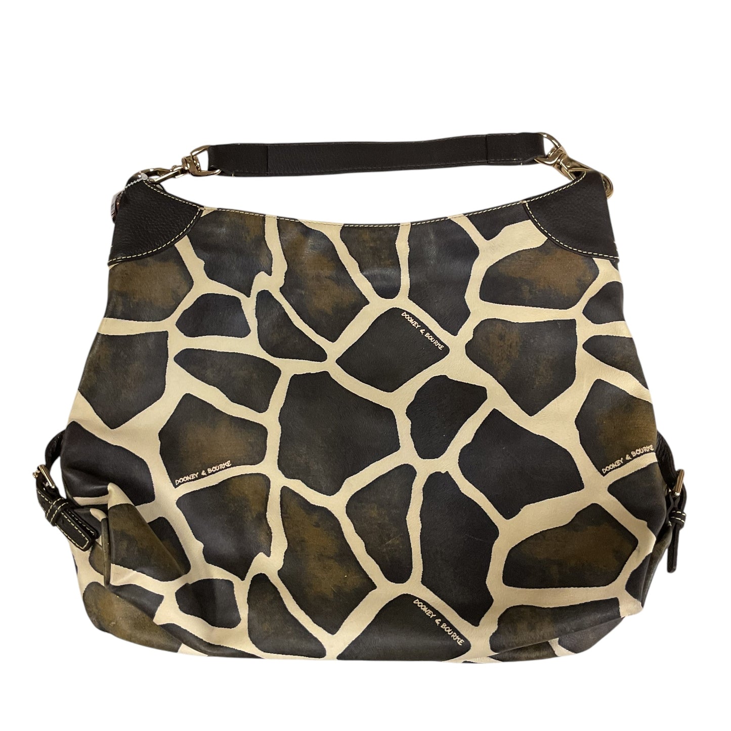 Handbag Designer By Dooney And Bourke In Brown & Cream, Size:Large