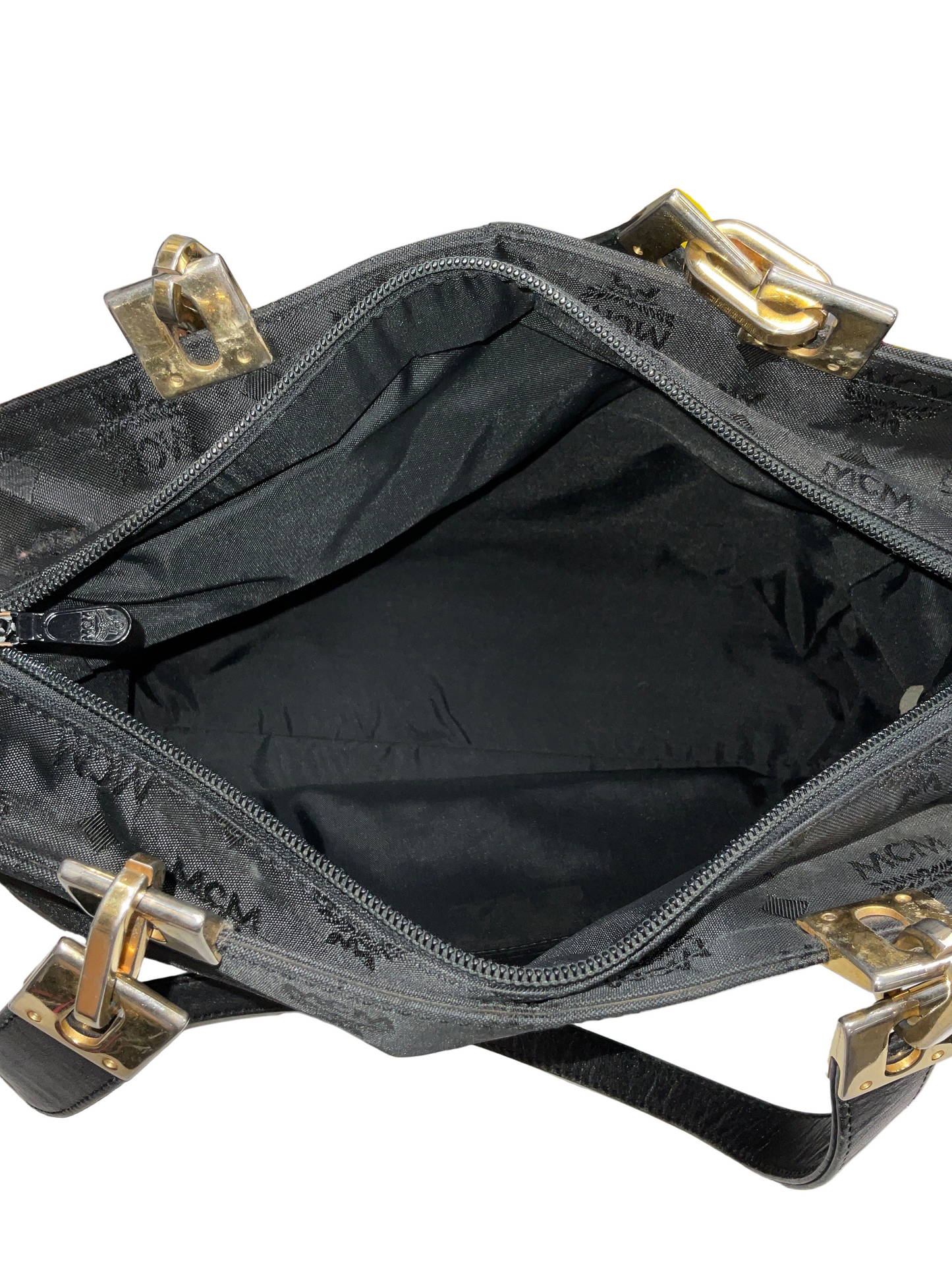 Vintage Monogram Nylon Tote By Mcm, Size: Medium