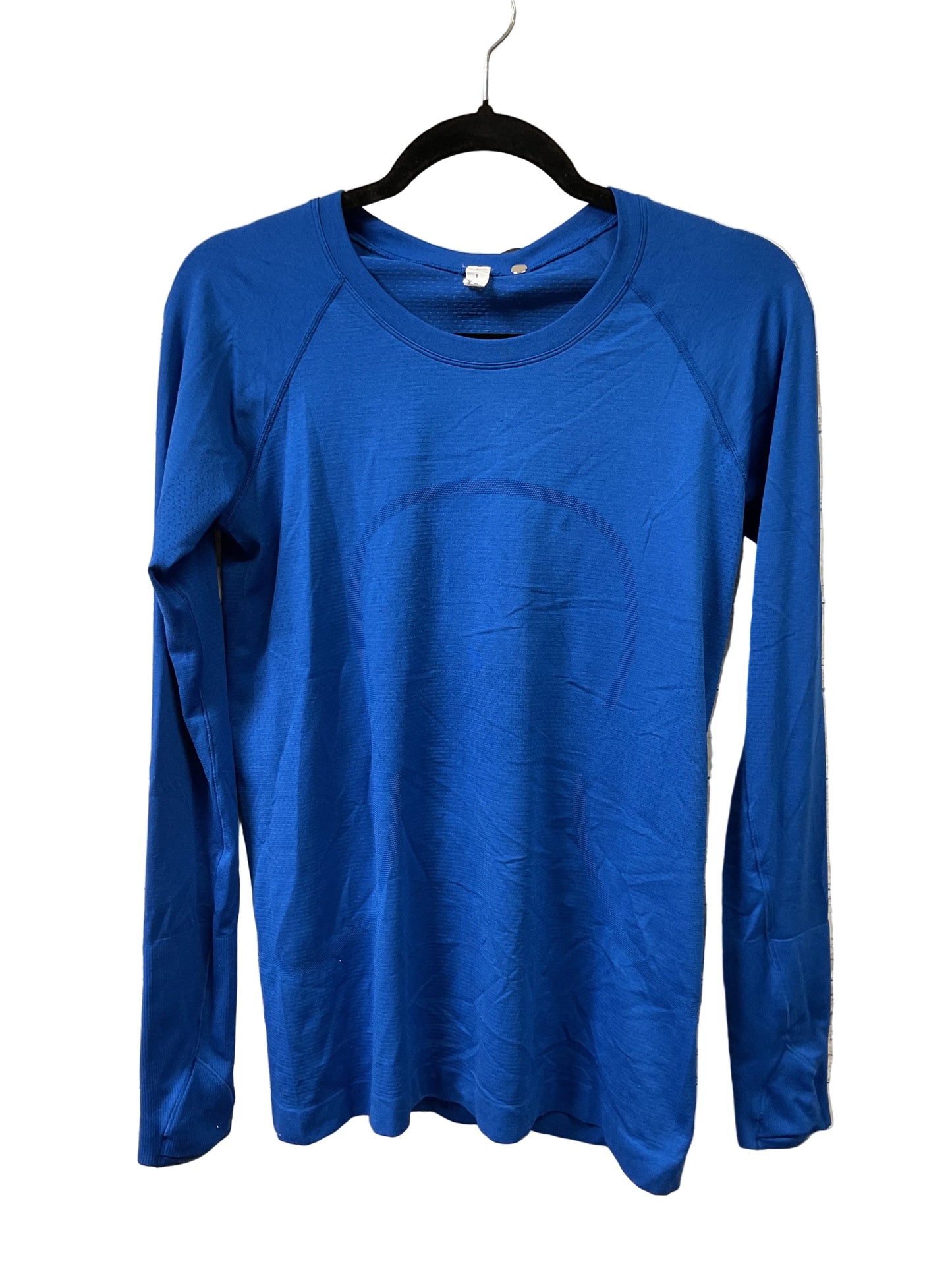 Athletic Top Ls Crewneck By Lululemon In Blue, Size:8