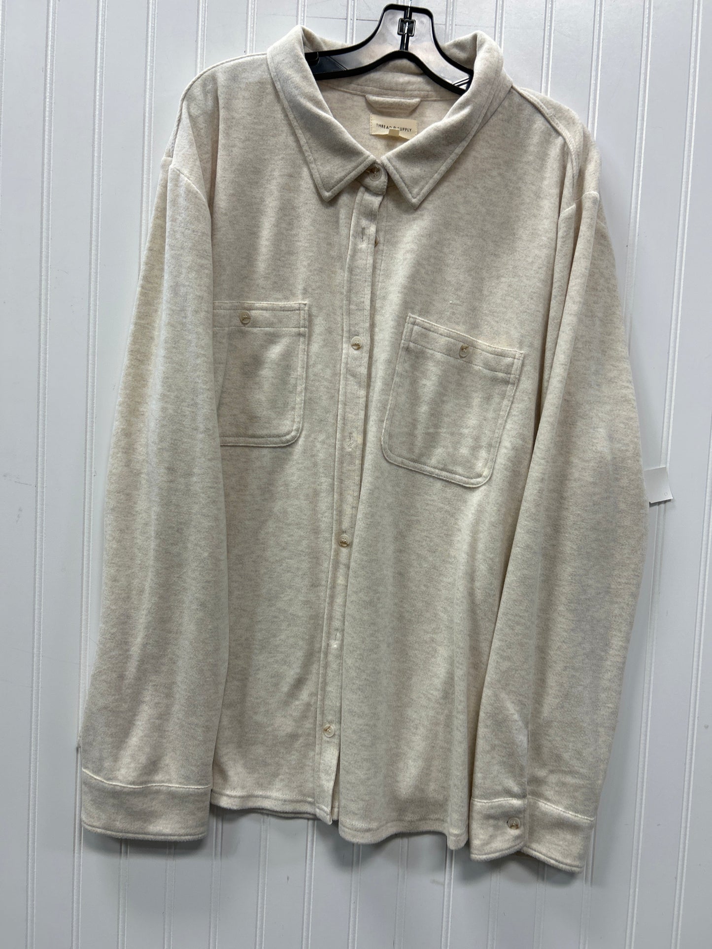 Jacket Fleece By Thread And Supply In Cream, Size:3X
