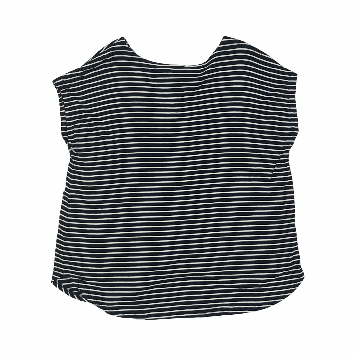 Blouse Ss By Loft In Blue & White, Size:L