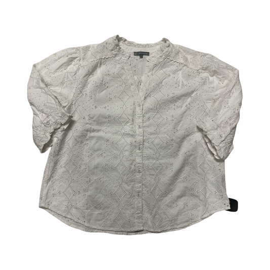 Top 3/4 Sleeve By Wit & Wisdom In White, Size:Xl