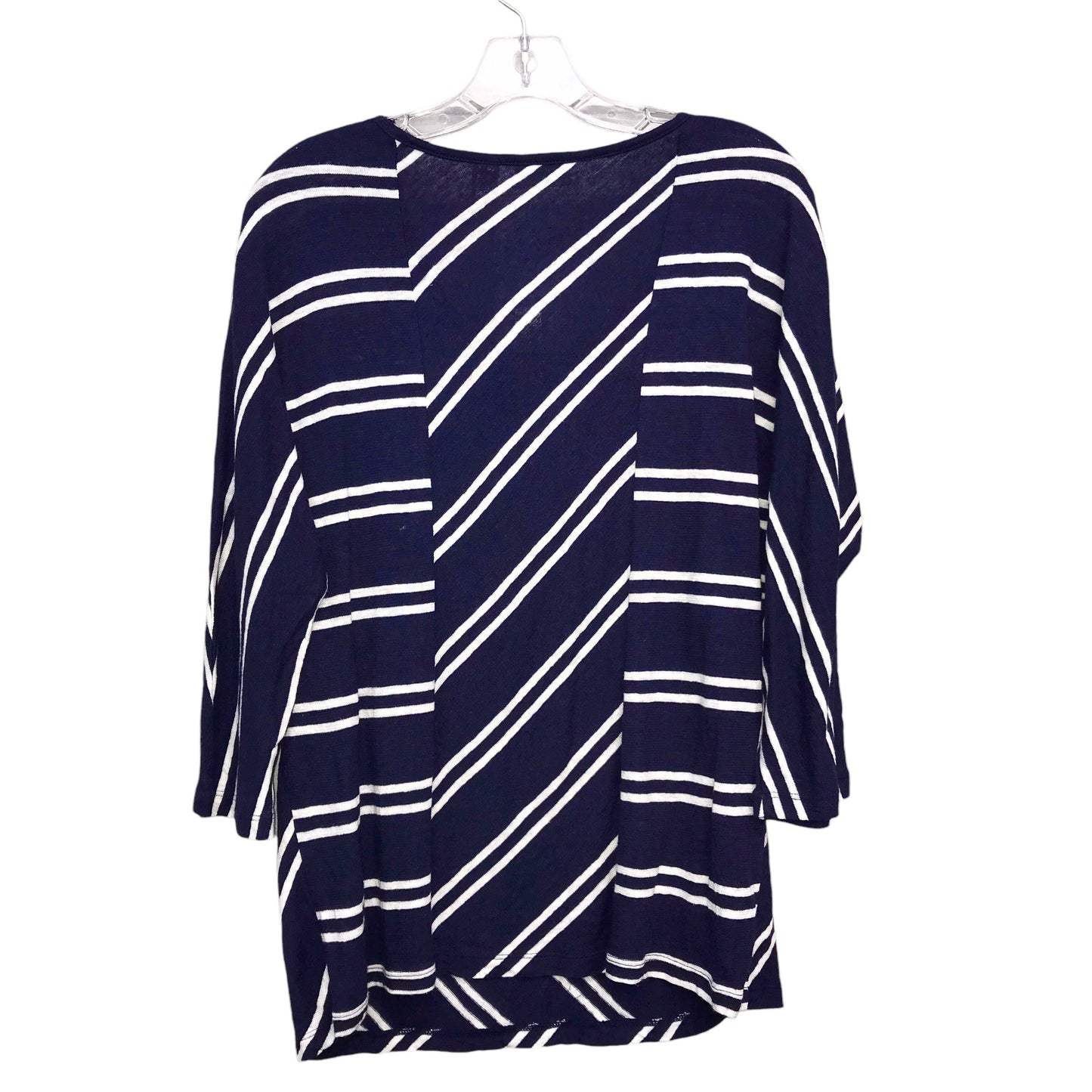 BLUE & WHITE TOP 3/4 SLEEVE by CHICOS Size:L