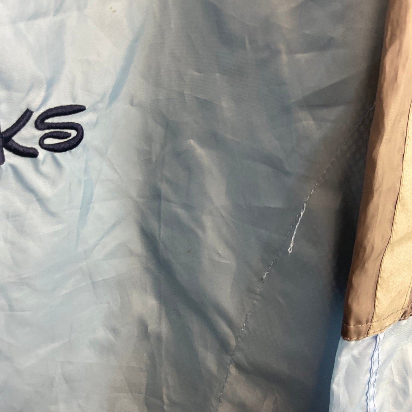 Jacket Windbreaker By Disney Store In Blue & Grey, Size: M