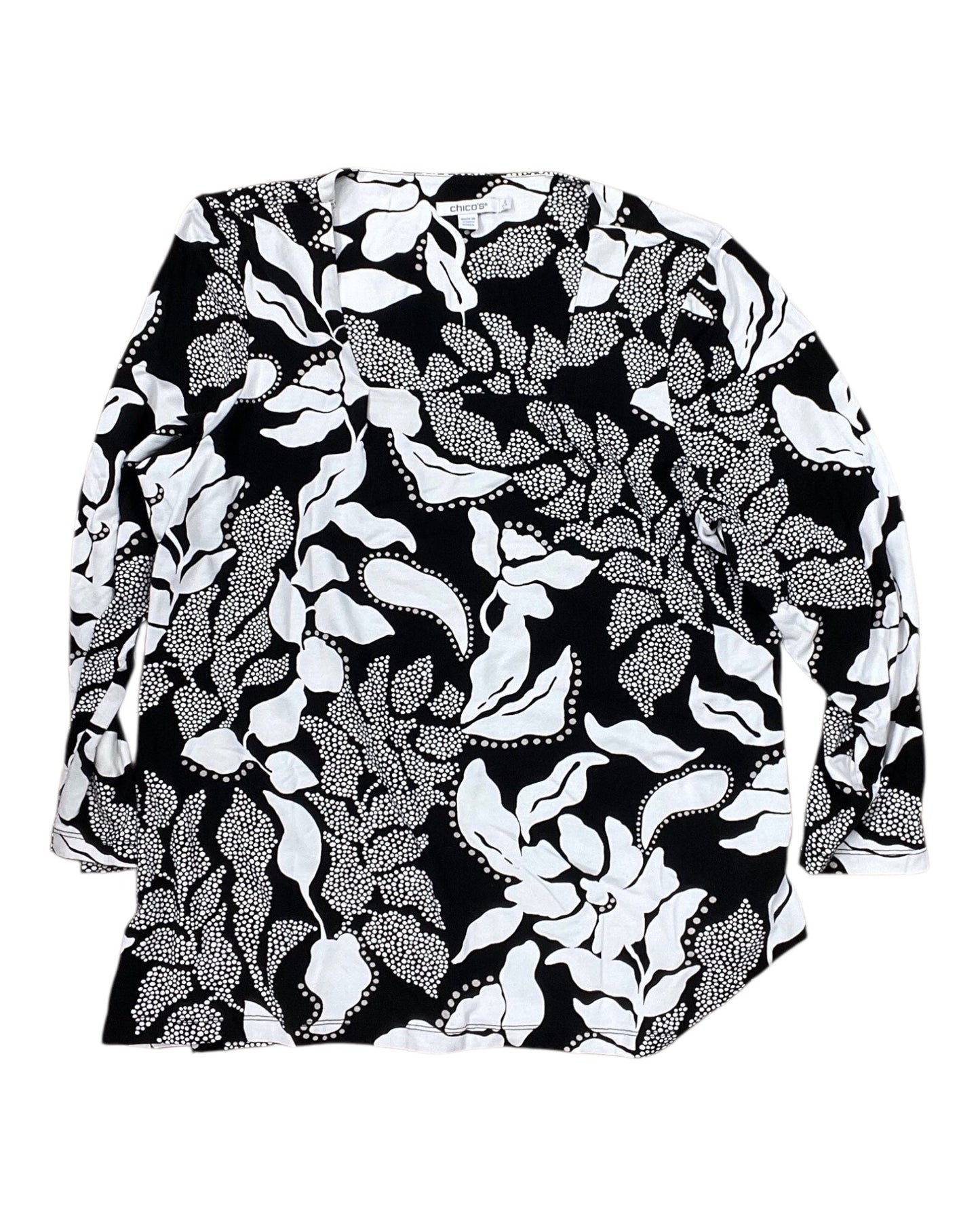 Top Ls By Chicos In Black & White, Size:L